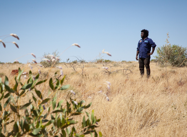Ngururrpa Ranger Clifford Sunfly on Country. Photo: Sam Frederick. Ngururrpa Ranger Clifford Sunfly on Country. Photo: Sam Frederick.