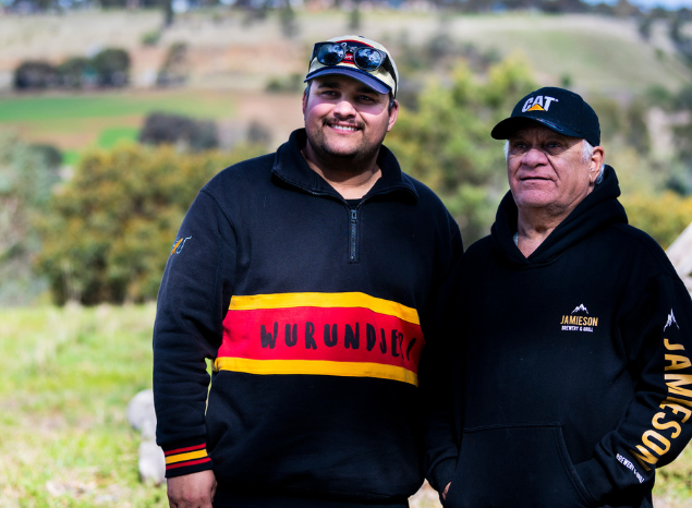 David Mullins with his father Bobby Mullins. Photo: Annette Ruzicka.