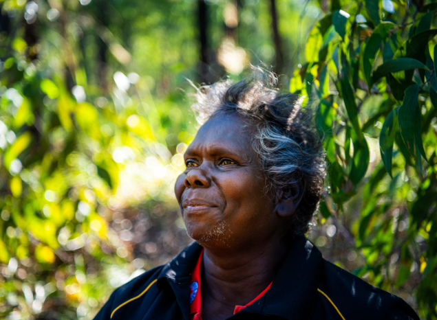 Marilyn Kerinaiua, Tiwi IPA Committee Member is concerned about the impact of feral pigs on turtles. Photo: Annette Ruzicka.