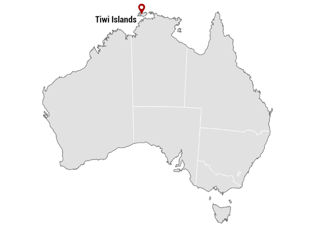 The Tiwi Islands are 80km north of Darwin. Map: Country Needs People.