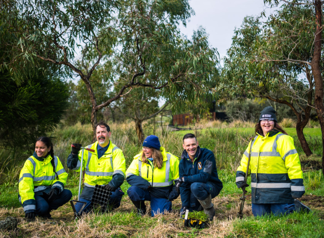 Budj Bim Rangers Lashay Blurton, Heath Smith, Colleen Hamilton, Ben Church and Alyssa Dunstan. Photo: Annette Ruzicka.