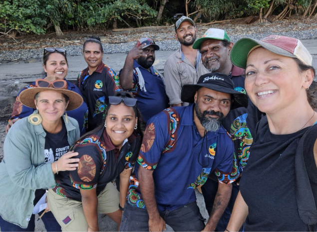 On Location with Jabalbina Yalanji Rangers and Photographer Annette Ruzicka and Country Needs People's Bettina Richter in the Daintree. Photo: Annette Ruzicka.