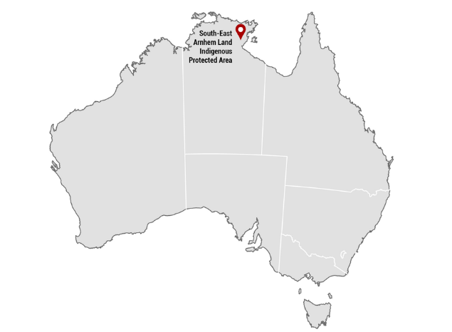 Location of SE Arnhem Land Indigenous Protected Area. Map: Country Needs People.