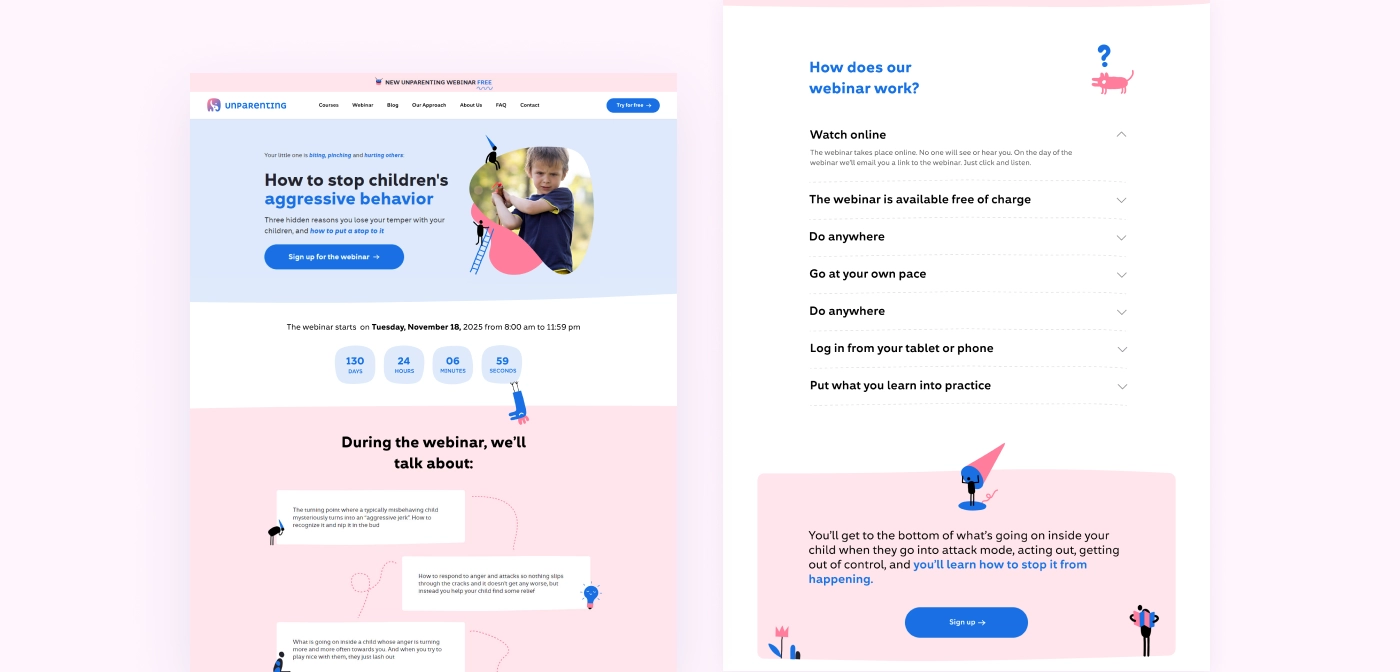 Unparenting - Website Design - The H Studio