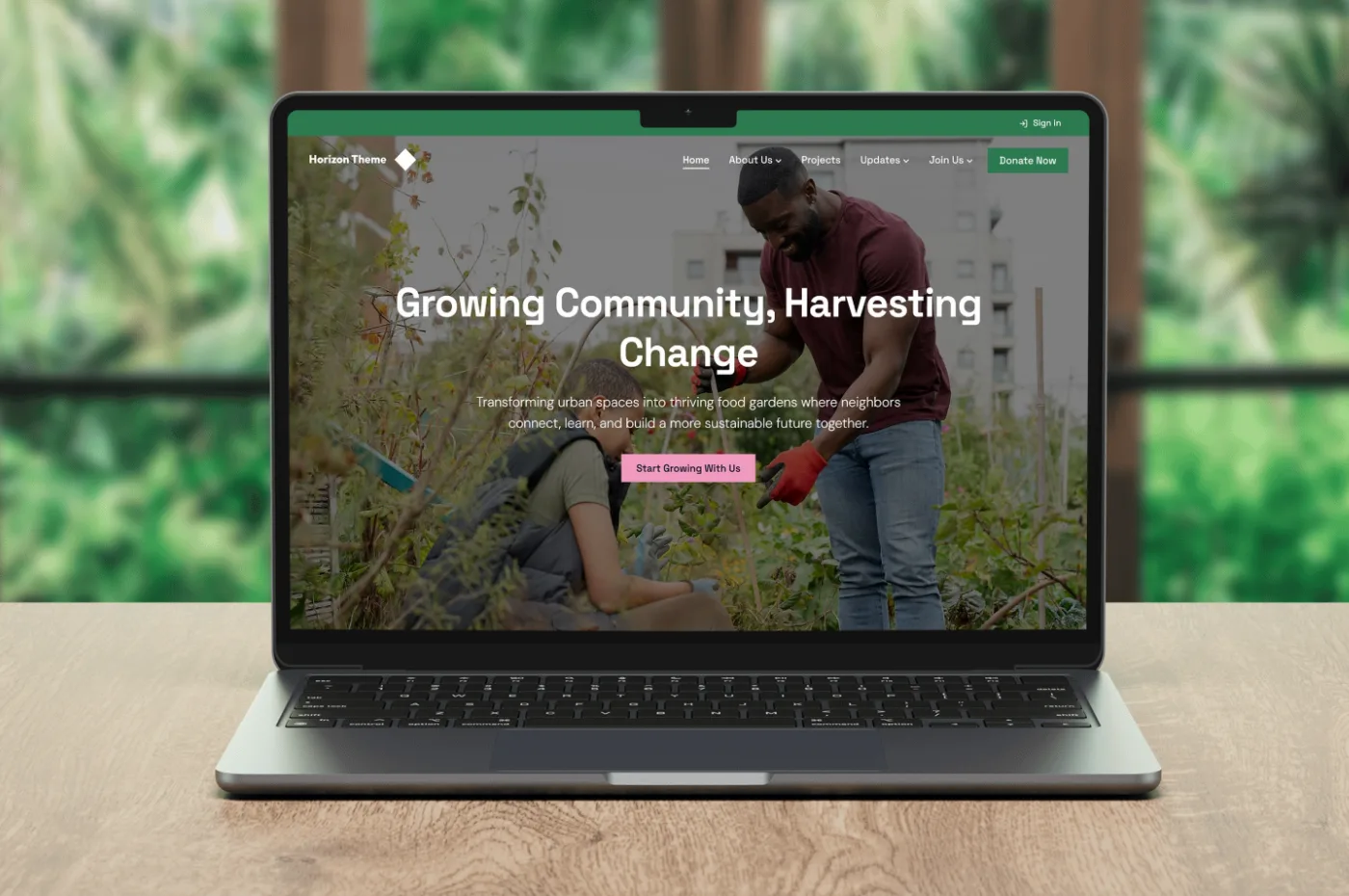 Screenshot of Horizon Theme - Garden project