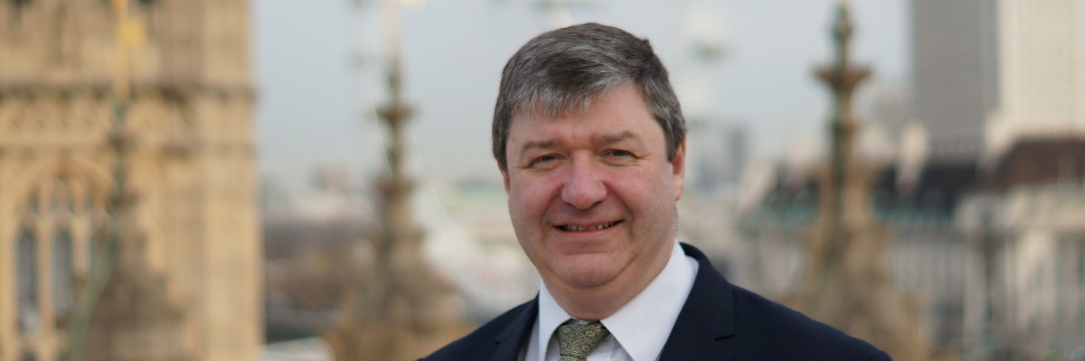 Alistair Carmichael outside the Palace of Westminster.