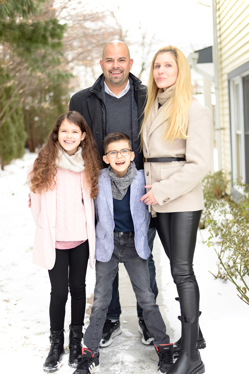 Andre Vasquez with his wife, son and daughter