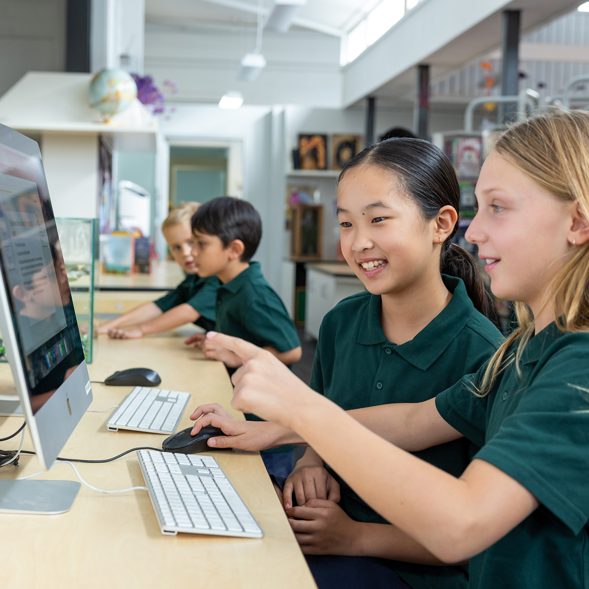 Students using technology