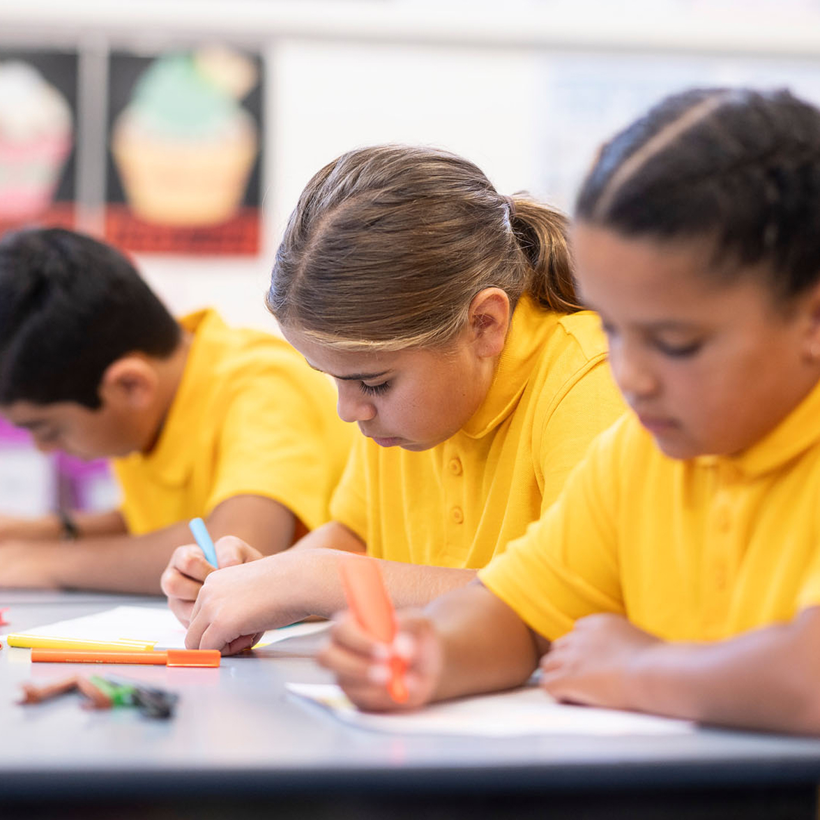 Students working together in classroom
