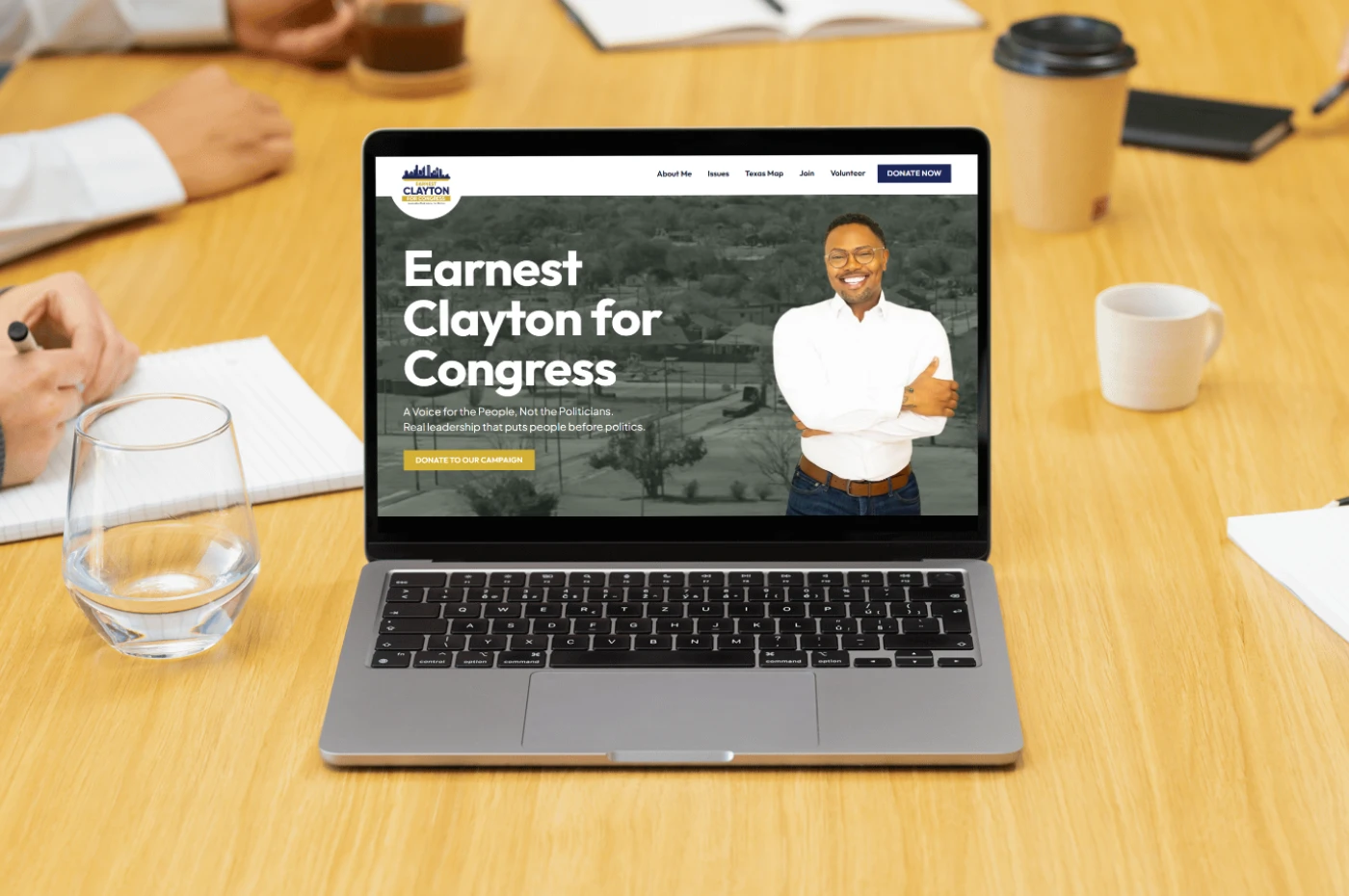 Screenshot of Earnest Clayton for Congress project