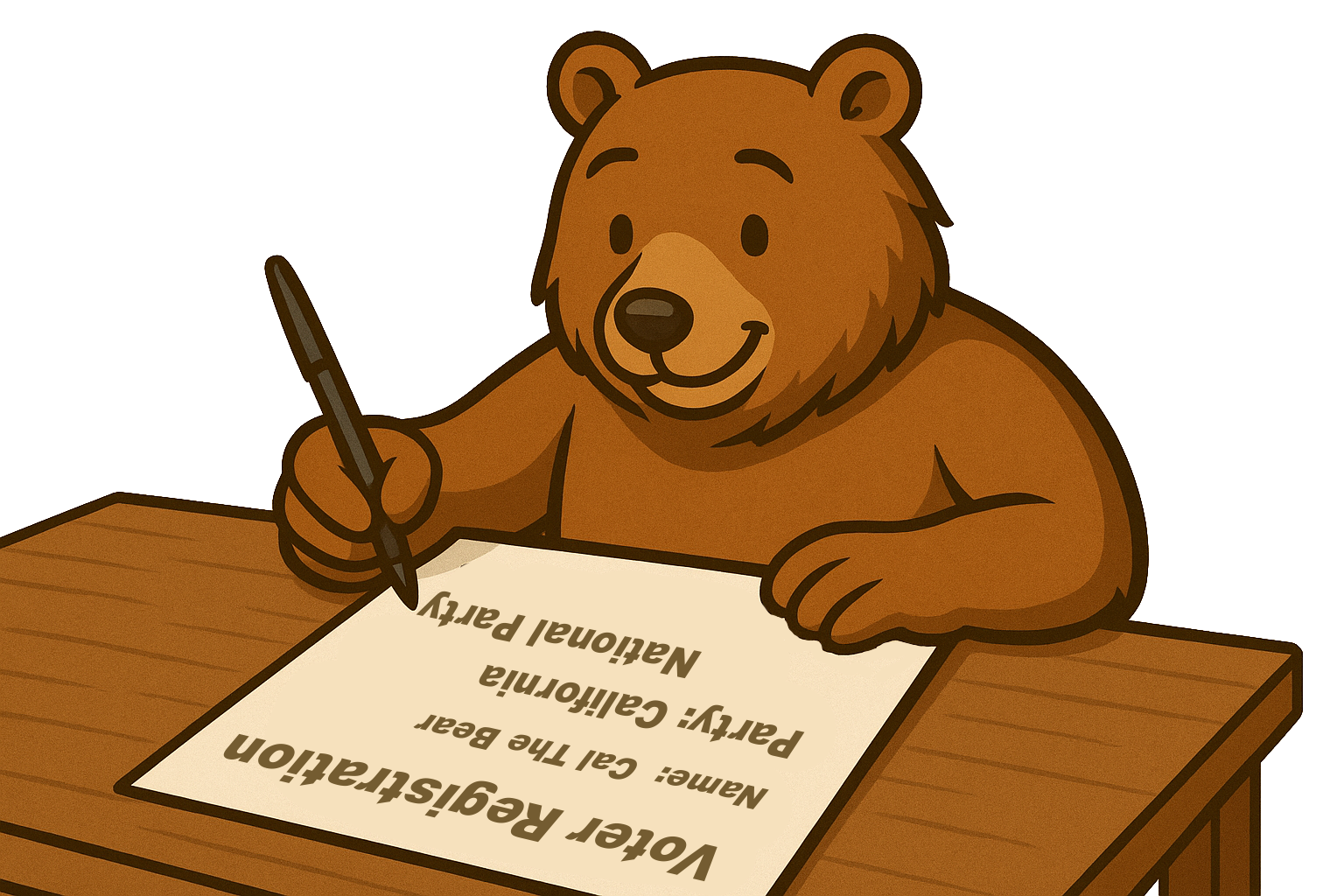 Cal the Bear registers to vote