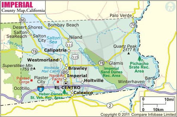 Imperial county map