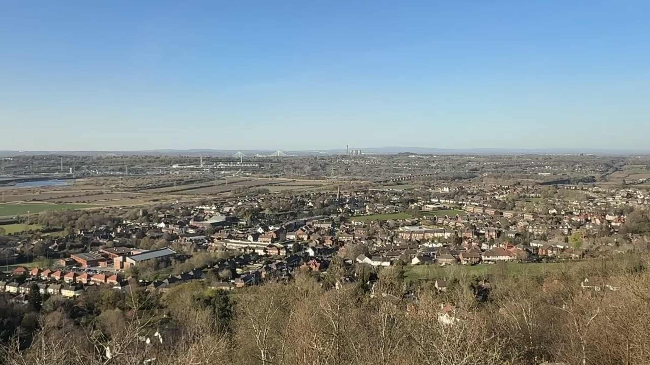 View across local countryside and communities