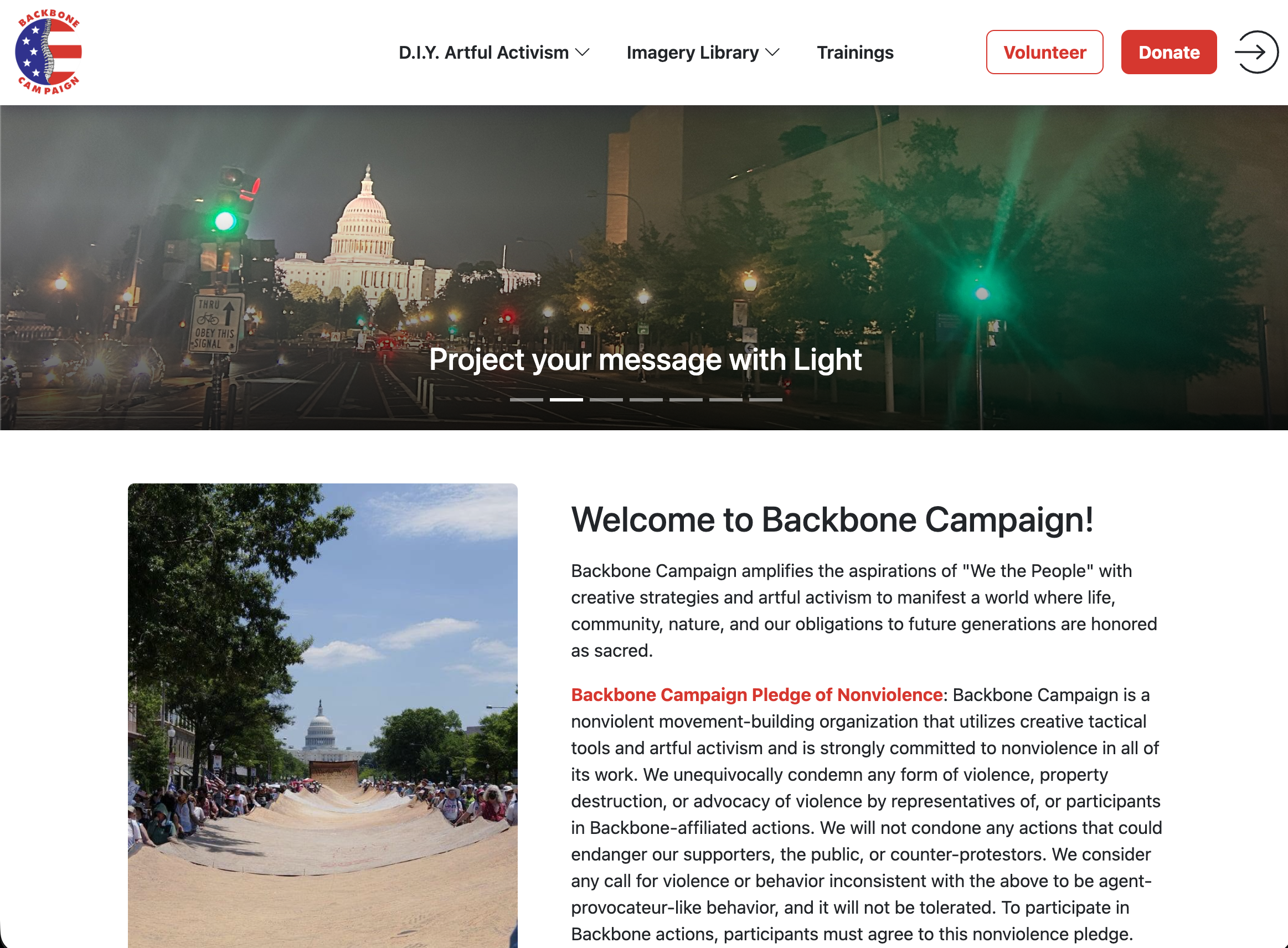 Preview of the Backbone Campaign website