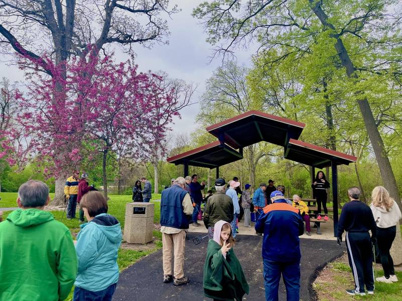 Community gathering at the park