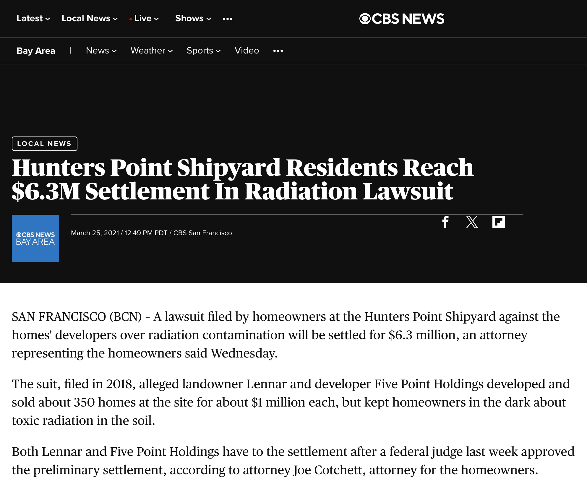Hunters Point News Headline