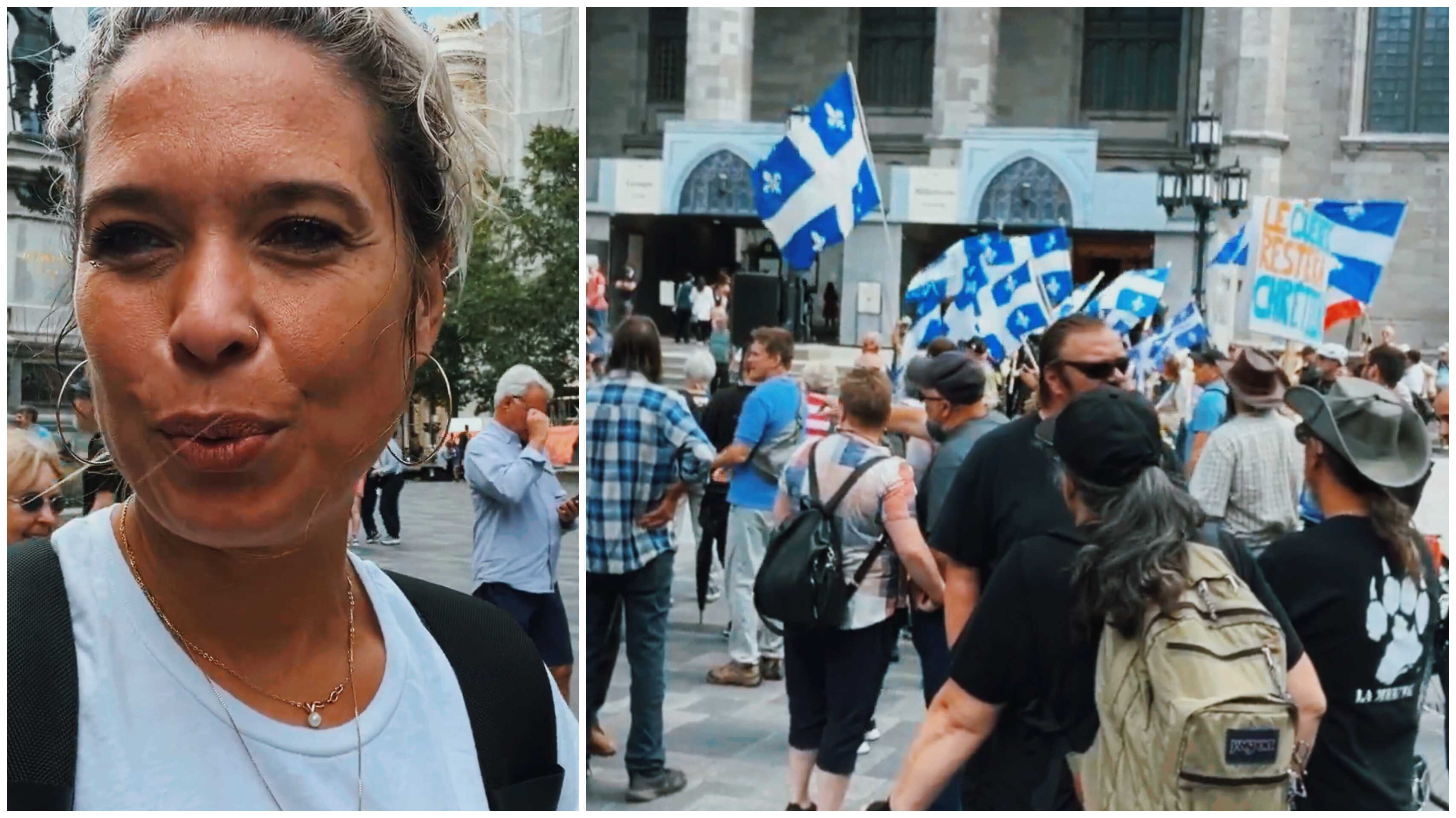 Dozens protest public Islamic prayers in front of Notre-Dame Basilica
