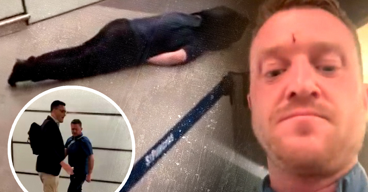 Tommy Robinson is attacked on the train — but defends himself