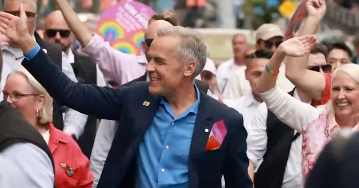 No, it’s not AI, just Mark Carney and a pink g-string at Vancouver’s Pride Parade