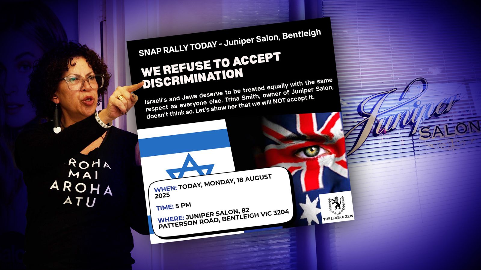 Community fights back: SNAP PROTEST outside ‘progressive’ salon that banned Israeli