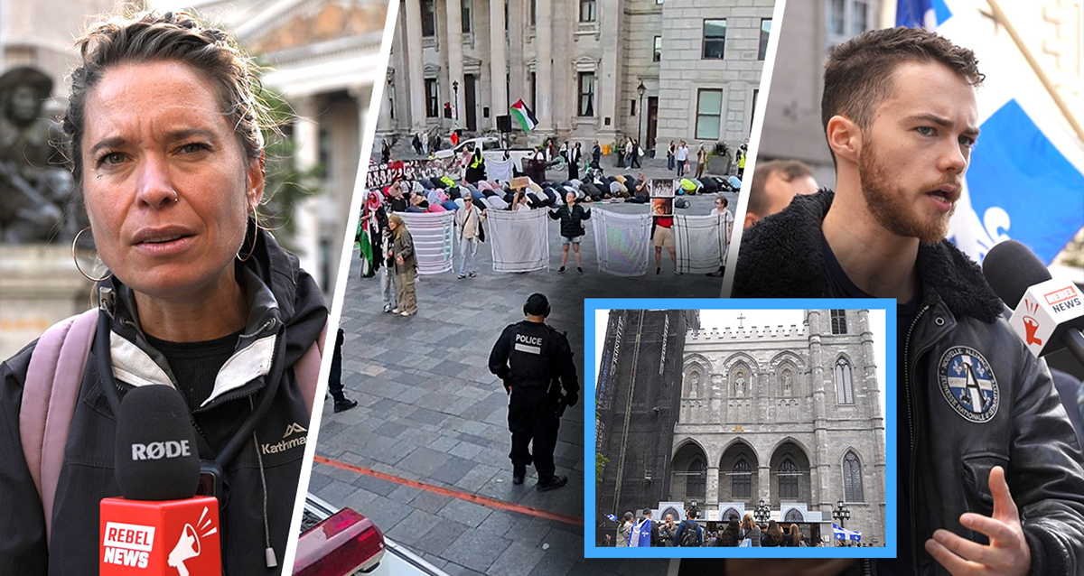 Des manifestants s'opposent à une prière islamique publique à Montréal