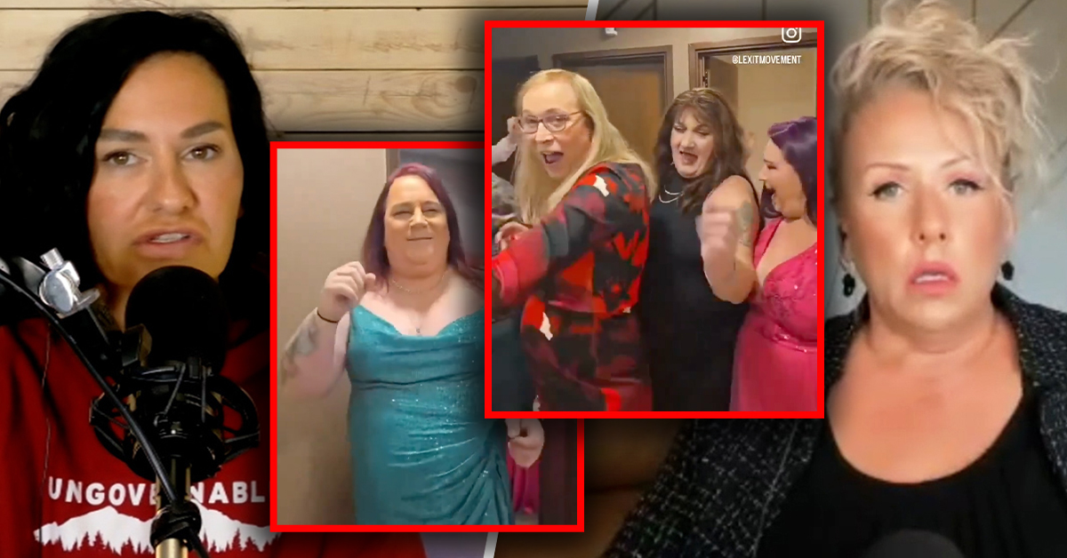 CRINGE: Men invade women's bathroom to support 'trans rights'