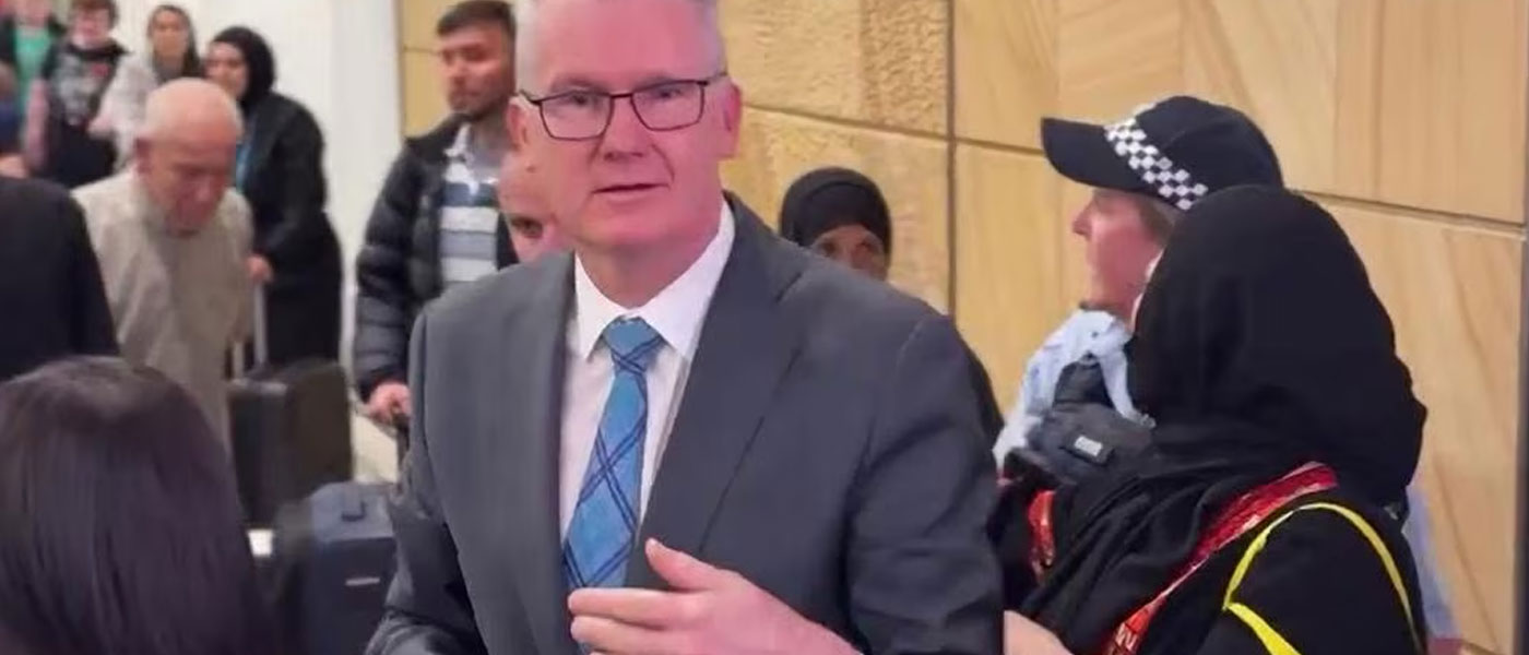 Home Affairs Minister Tony Burke at Sydney airport. Picture: Instagram