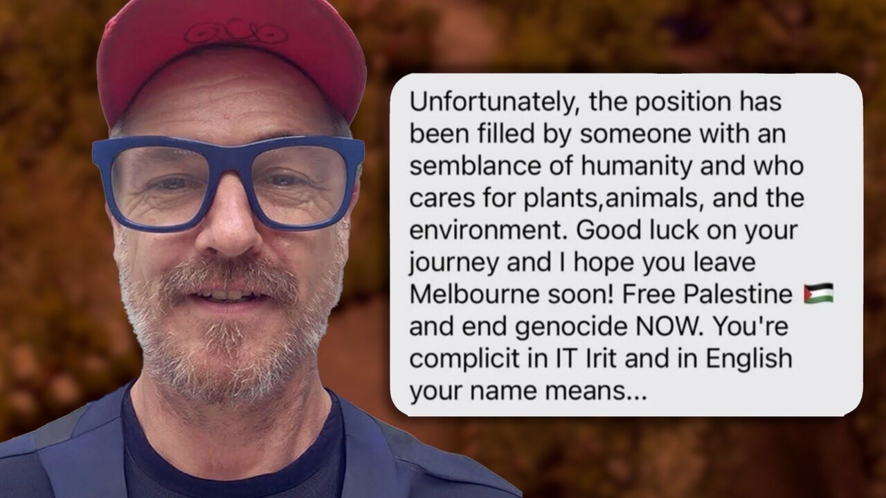 The message reportedly sent to the young Israeli applicant by co-owner Brett Dahan (pictured).