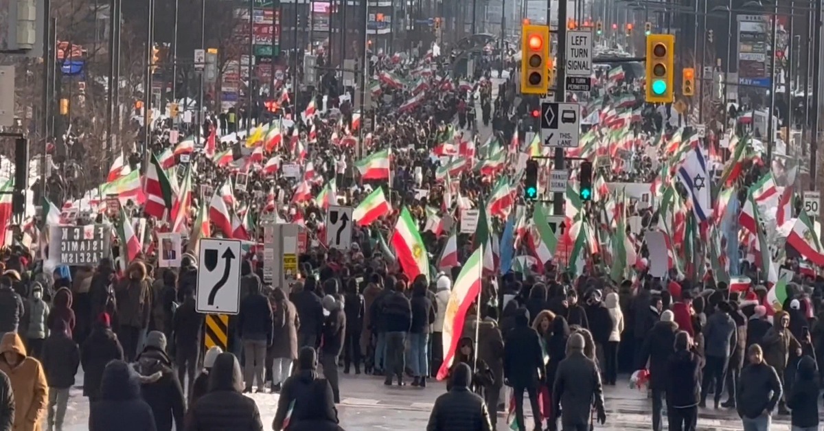 Massive protest in Richmond Hill draws tens of thousands against Iranian regime