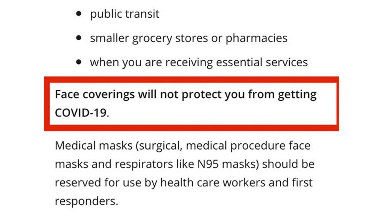 Ontario government says masks don't work — but cities say Wear one or