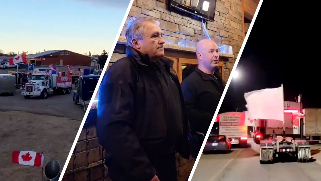 Border blockaders settle in as tensions with police rise in at Coutts