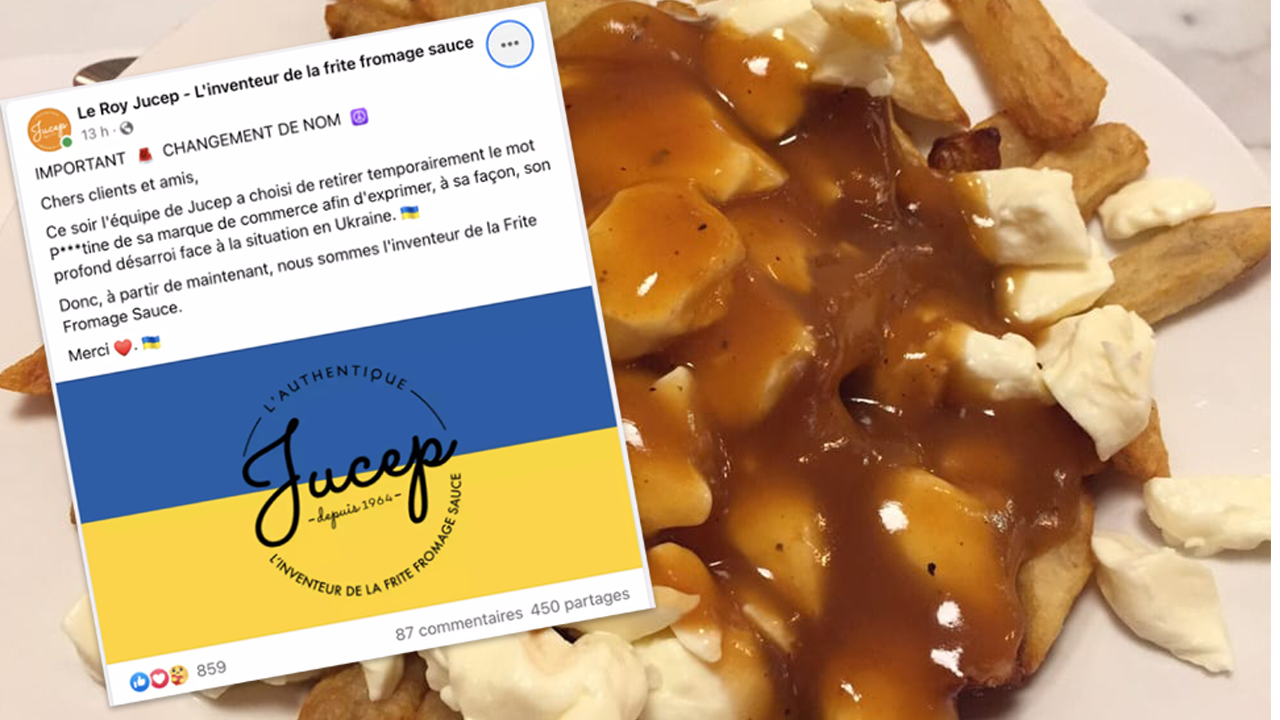 Vladimir Poutine: Canadian restaurant scrubs 'poutine' from slogan in solidarity with Ukraine