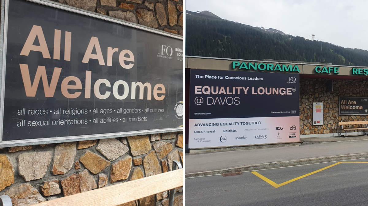 Equality Lounge in Davos requires three jabs for entry