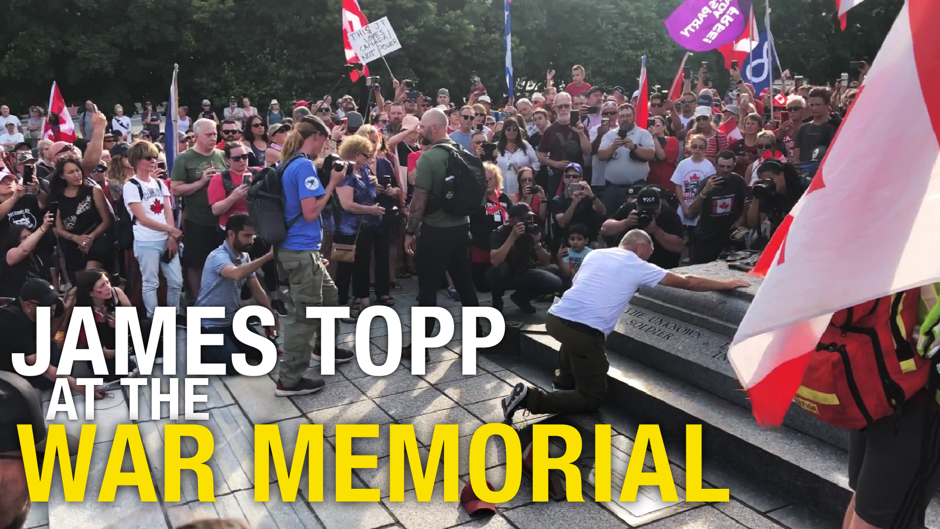 James Topp gets emotional after touching the tomb of the unknown soldier