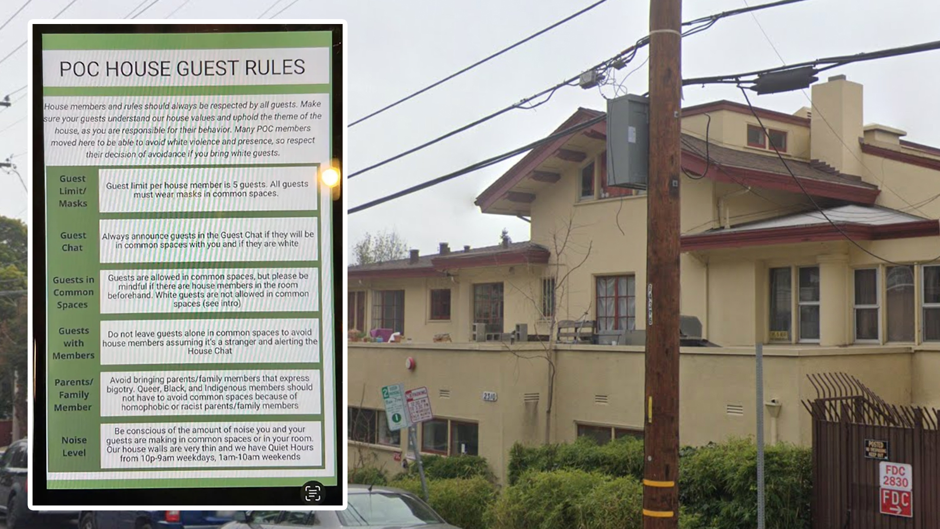 UC Berkeley housing coop BANS white students from common areas Rebel