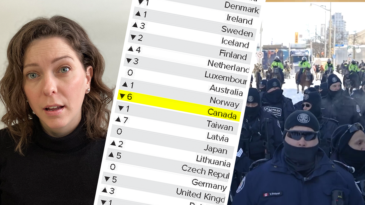 Canada no longer ranks as one of freest countries in the world, despite national anthem that refers to country as 'true north strong and free'