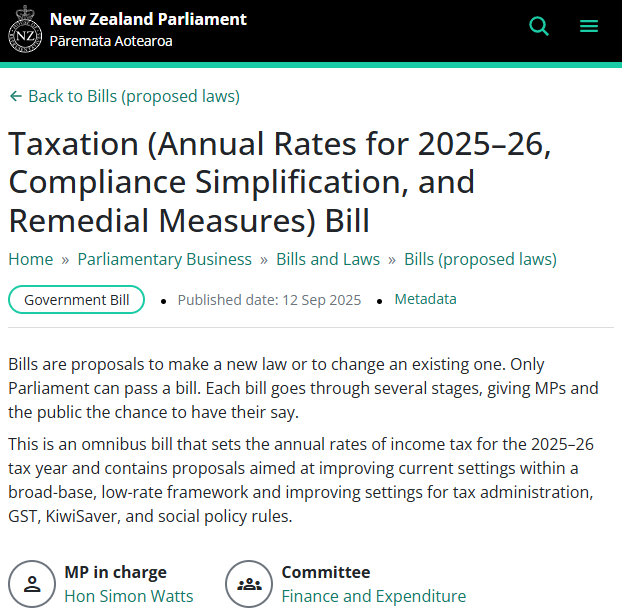 Submission on omnibus Tax Bill