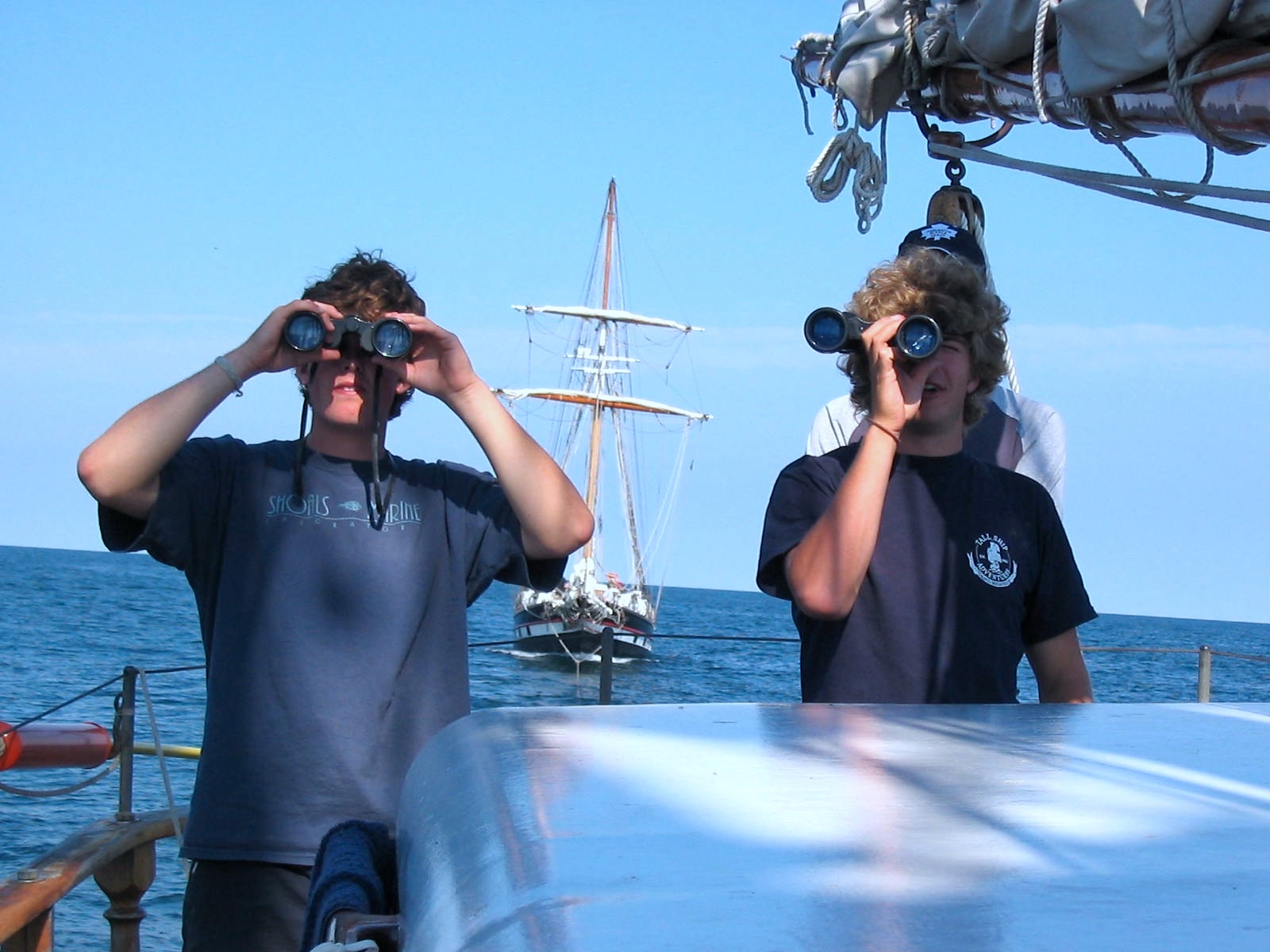 Looking through binoculars