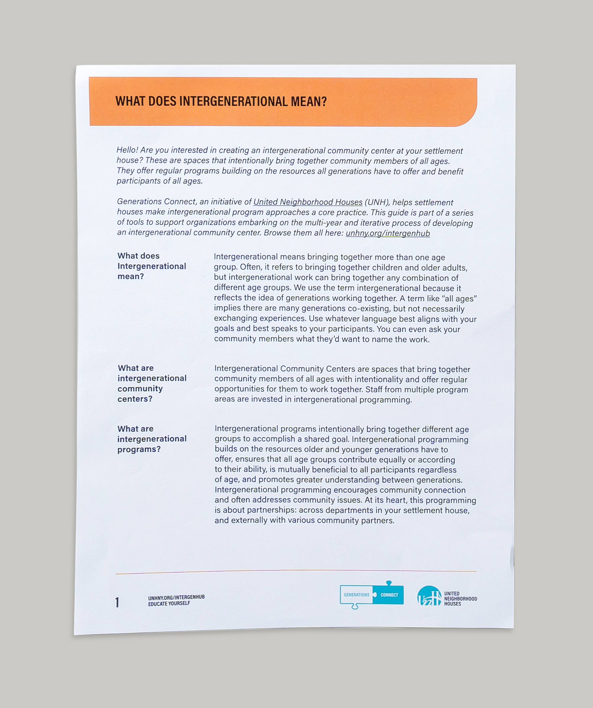 What Does Intergenerational Mean