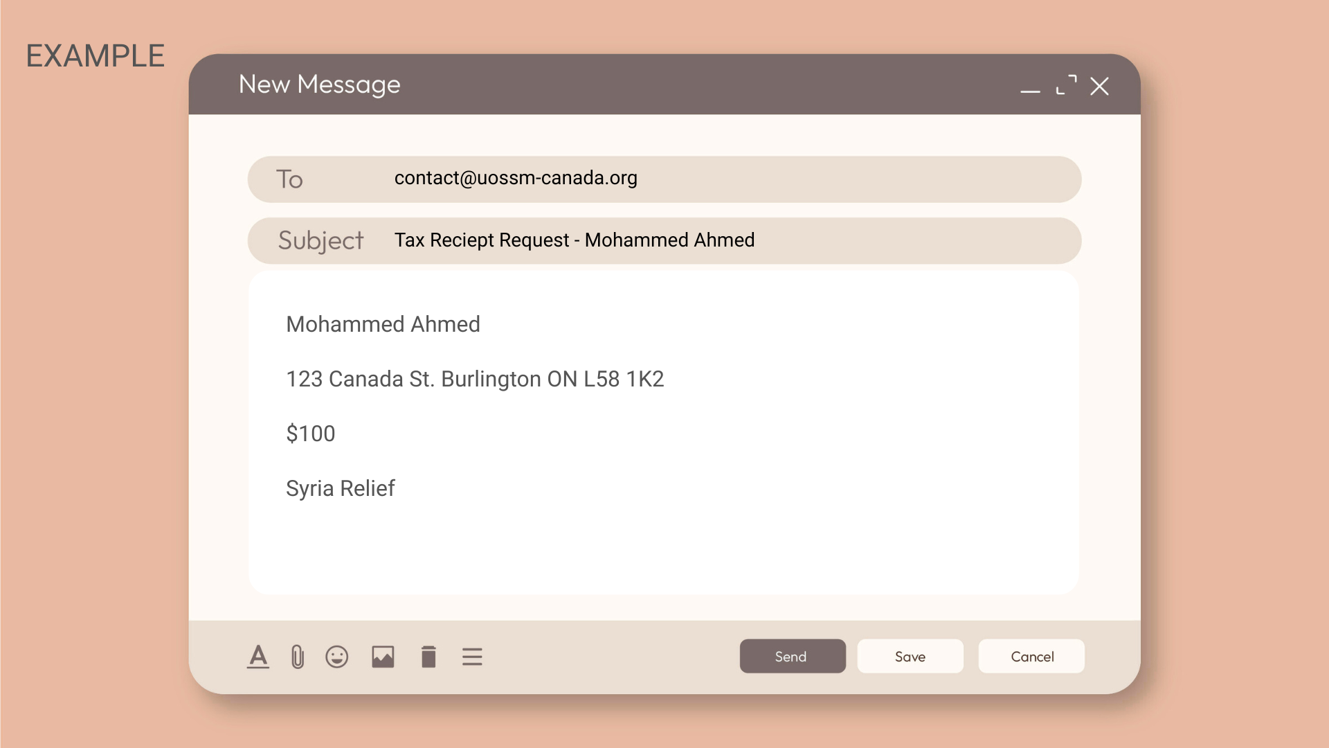 Example of tax reciept email