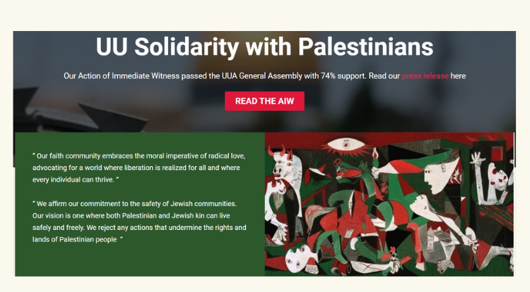 UU 2024 UU Action of Immediate Witness: Solidarity with Palestinians