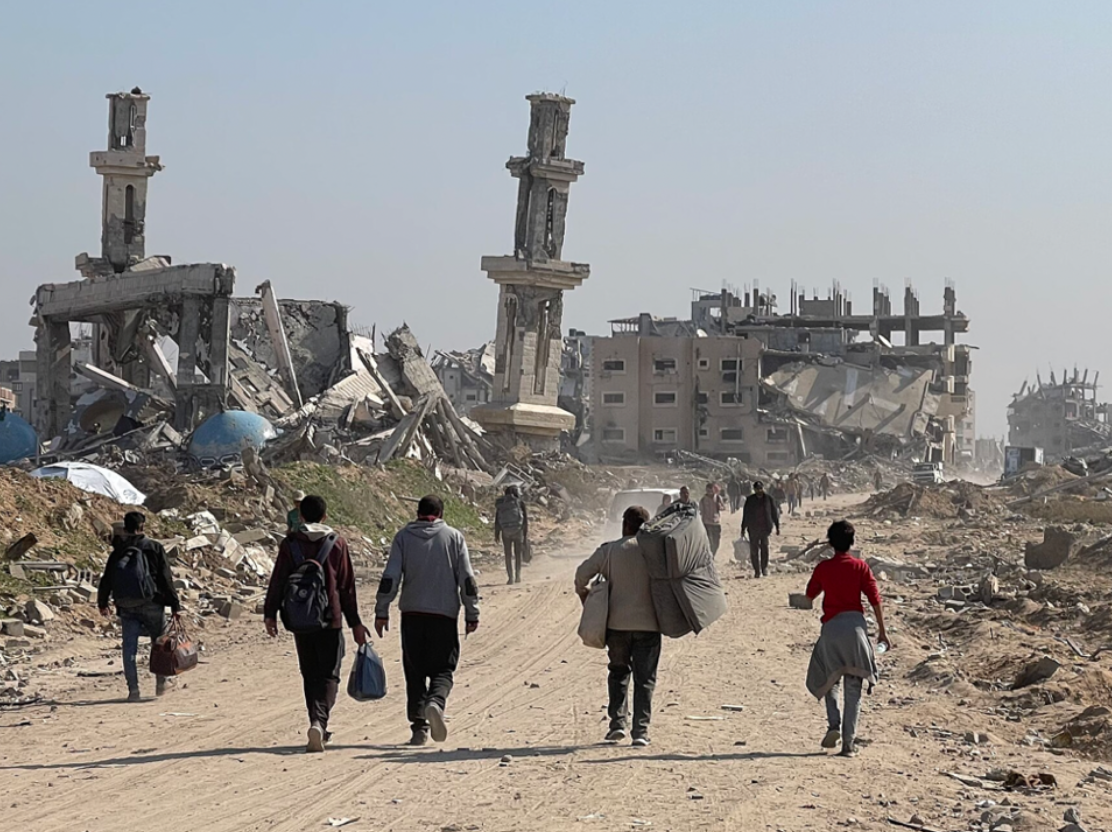 Forced displacement of Palestinians in Gaza (Jaber Jehad Badwan/commons. wikimedia.org, 29 January 2025)