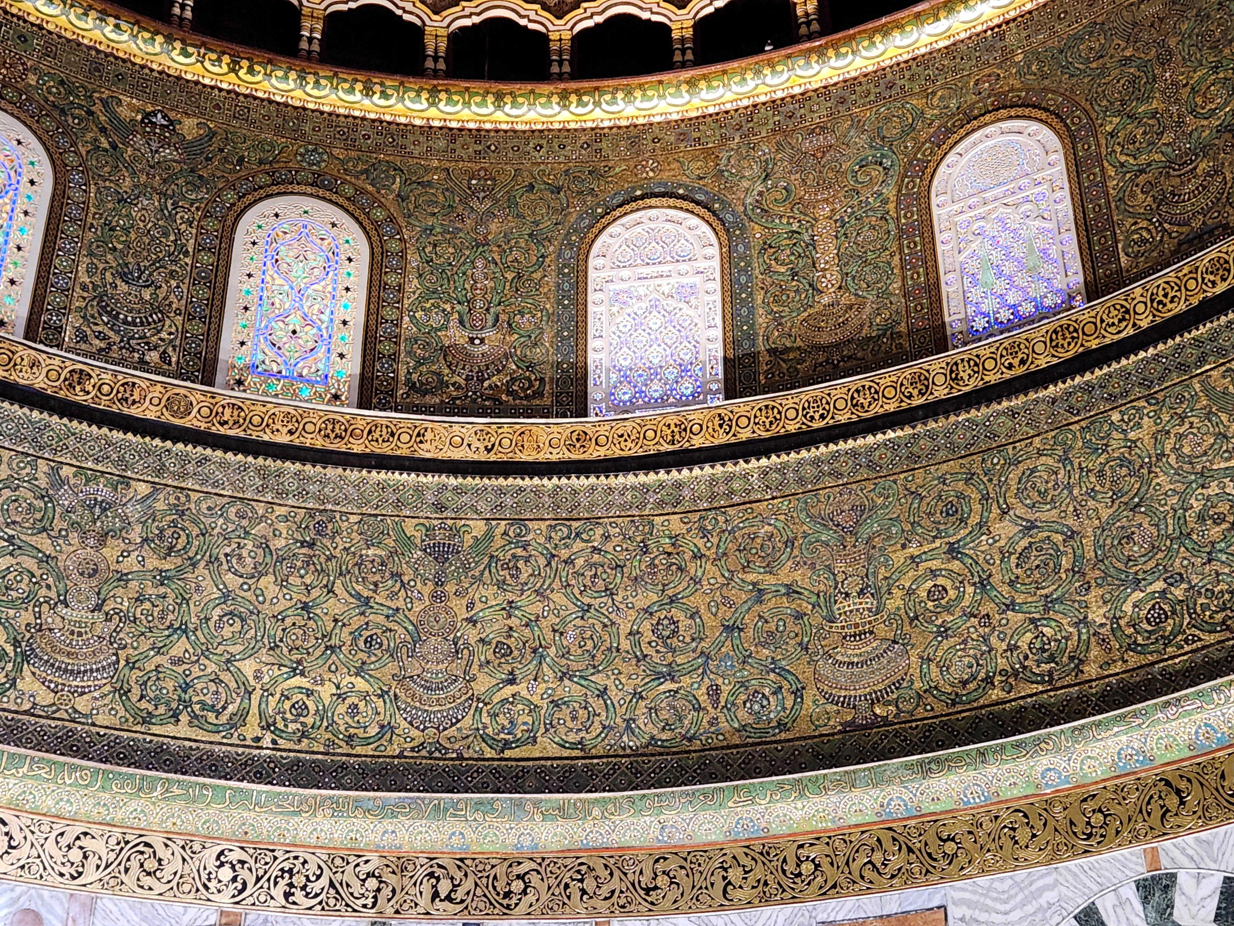 Windows viewed from inside Dome of the Rock, Jerusalem