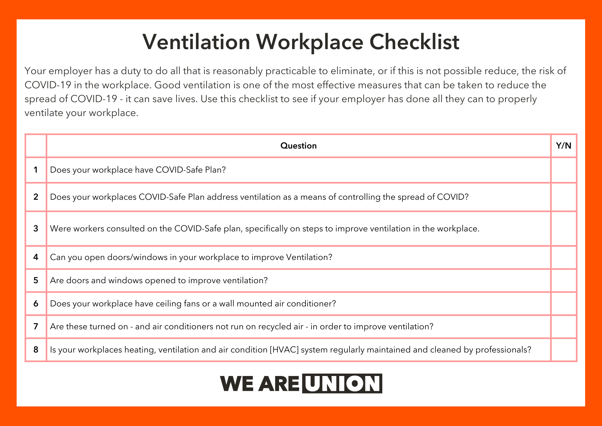 Ventilation OHS Reps