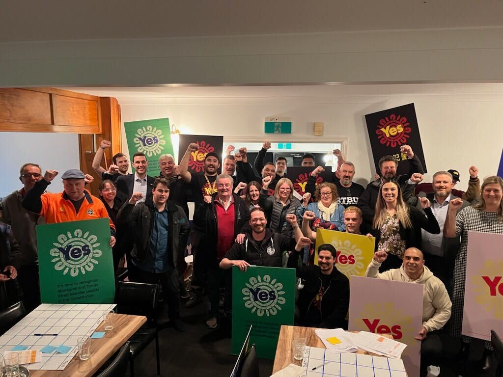 Unions for Yes Werribee Winter Street Party Stall