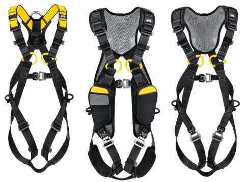 An image of three Petzl Newton brand fall arrest safety harnesses – these items have been recalled due to potential defects