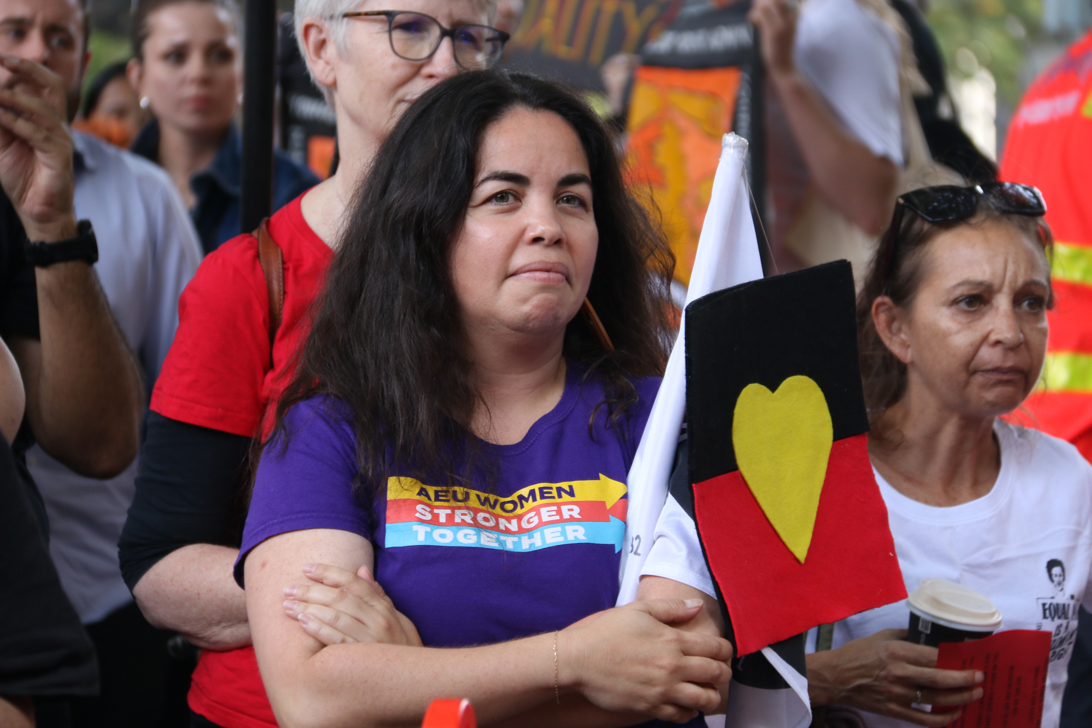Victorian Trades Hall Council activists during International Women Day Rally, 2025 © Mitzi McKenzie-King