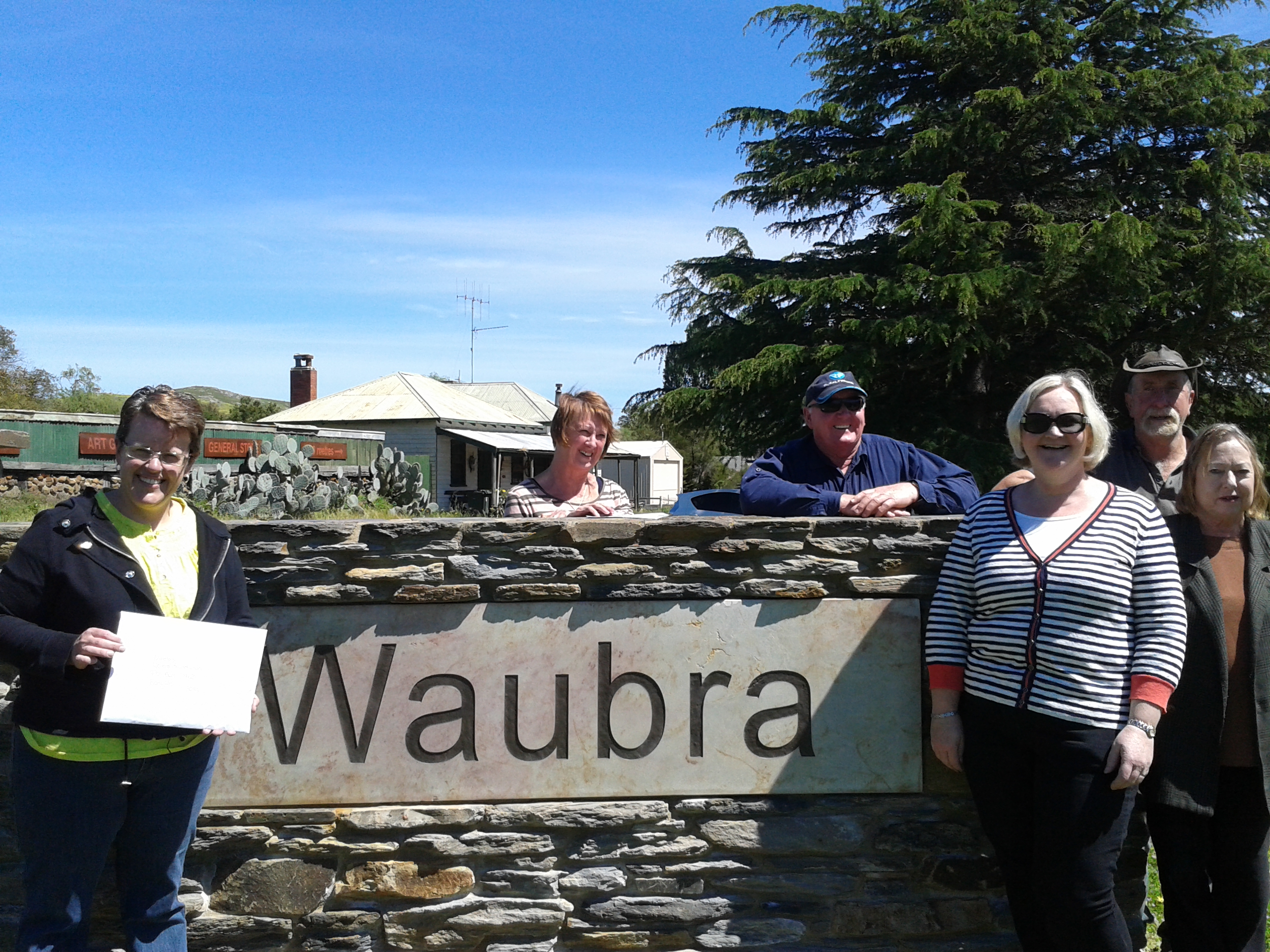 L-R, Karen Molloy, Margaret McDonald, Ken Ewing, Kerryn Gallagher, Doug Hobson, Marsha Gallagher