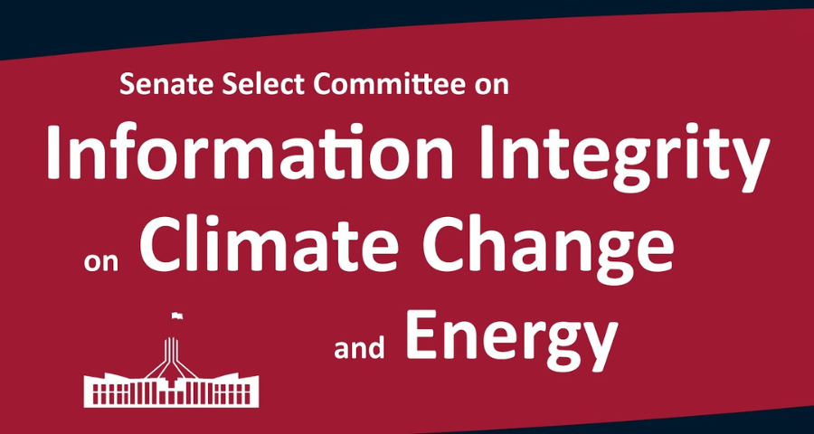 Opening remarks in public hearing for Senate Committee on Information Integrity on Climate Change and Energy