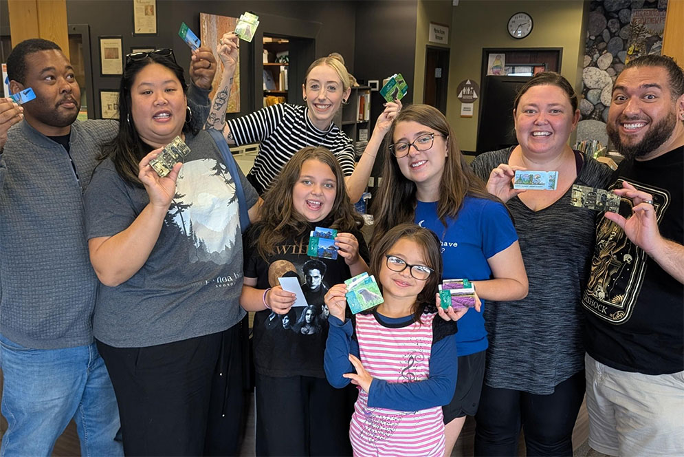 Group with Library Cards